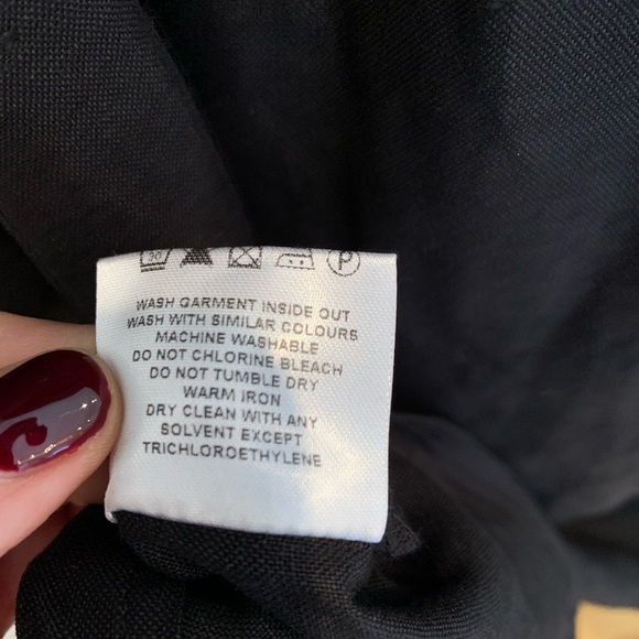 Linen Smocked Long sleeve nap lounge dress Black 🌹 - Picture 9 of 11